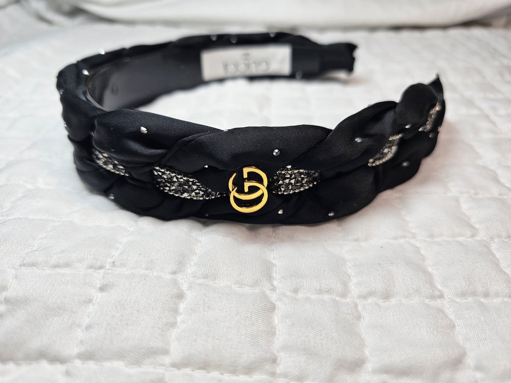 Gucci Charm Black and Silver Braided Headband
