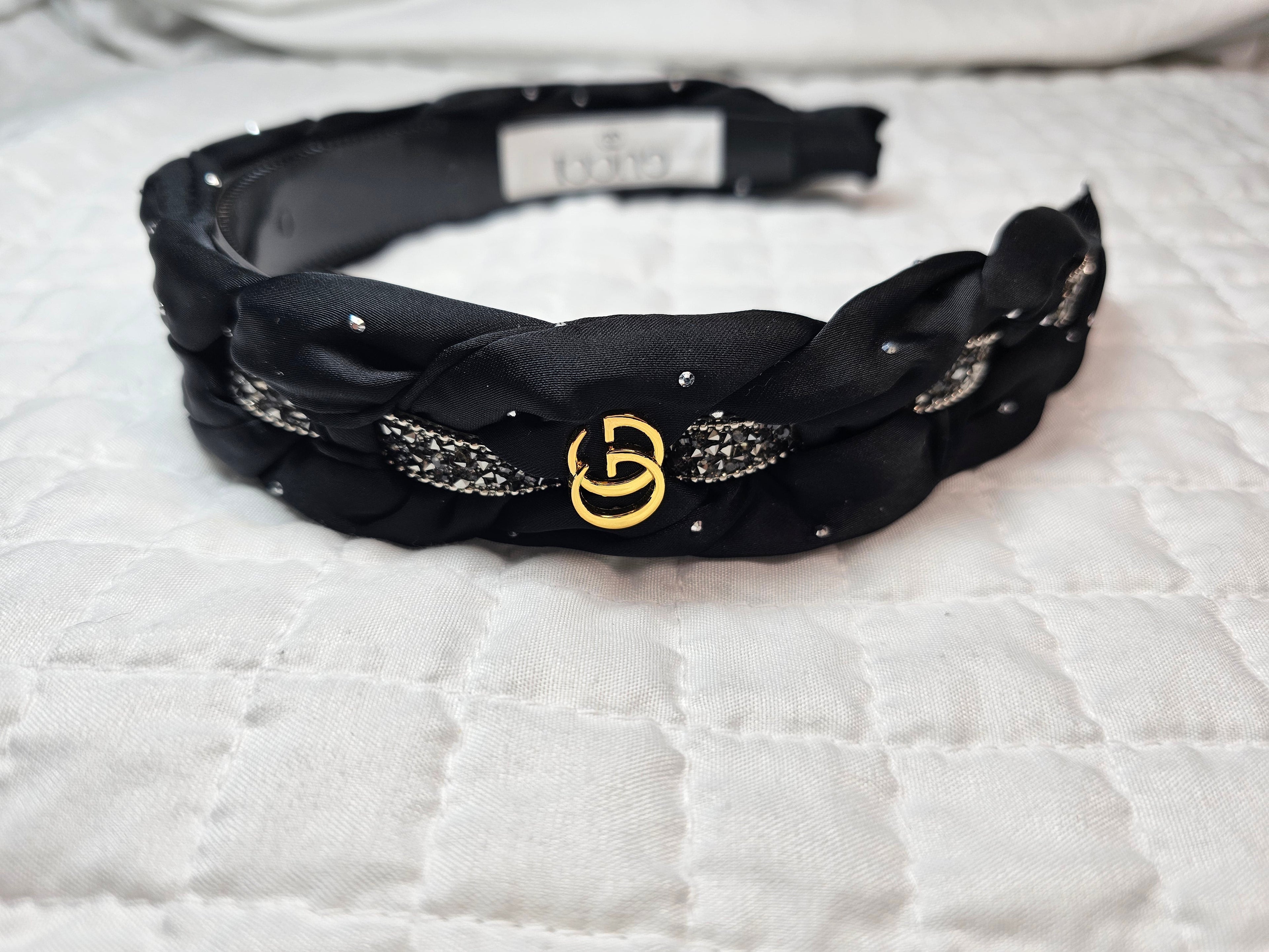 Gucci Charm Black and Silver Braided Headband