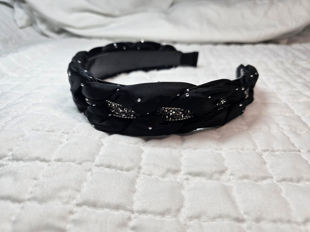 Gucci Charm Black and Silver Braided Headband