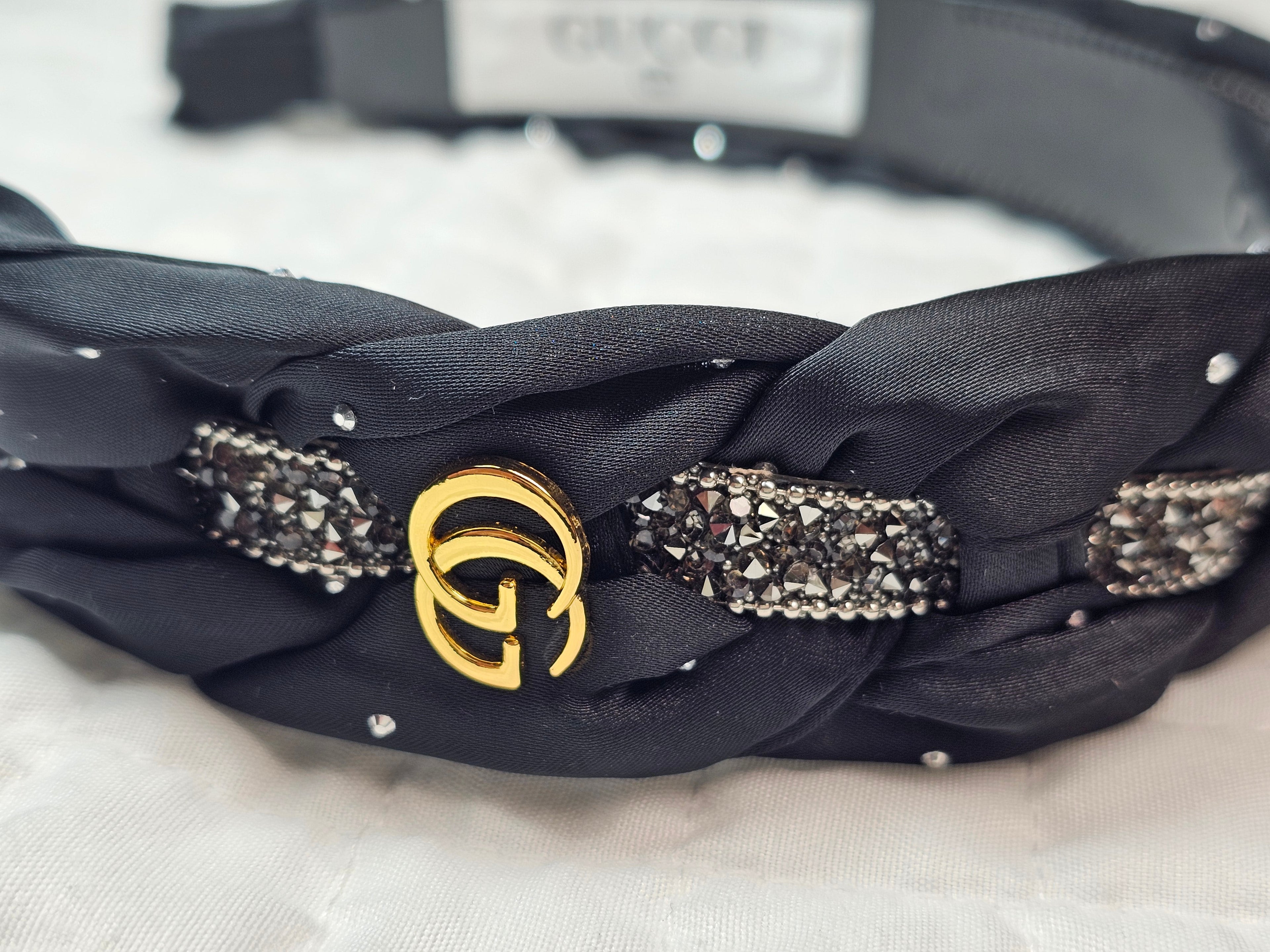 Gucci Charm Black and Silver Braided Headband