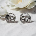 Silver FF Logo Swirl Stud Earrings
