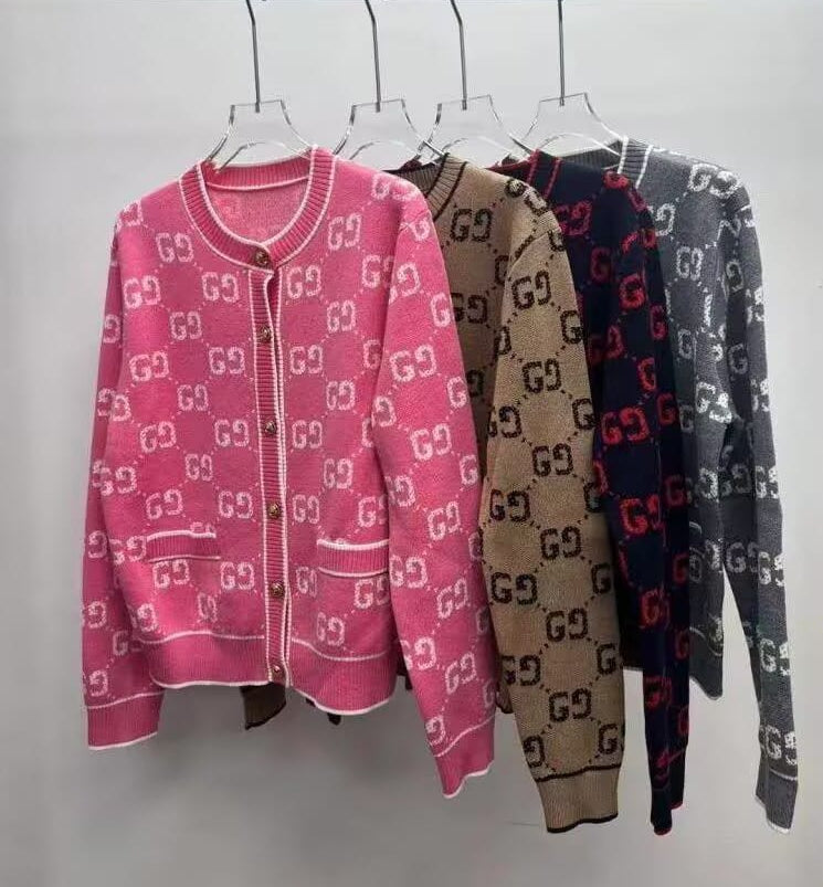G Logo Button Down Sweater Cardigan