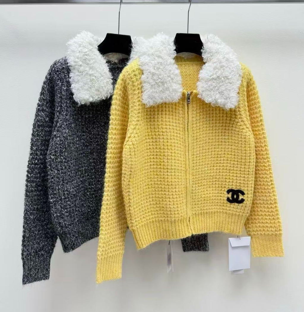 C Logo Zip Cardigan