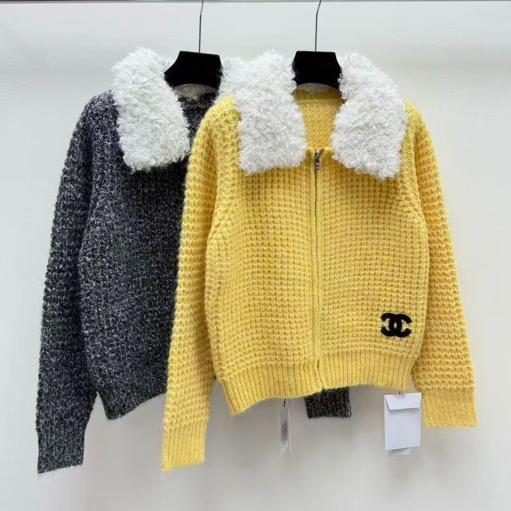C Logo Zip Cardigan