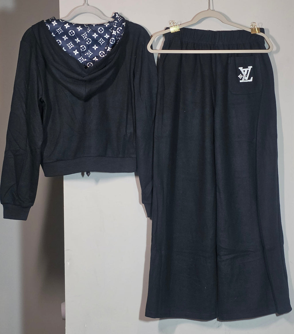 L Logo Black 2 piece Lounge wear