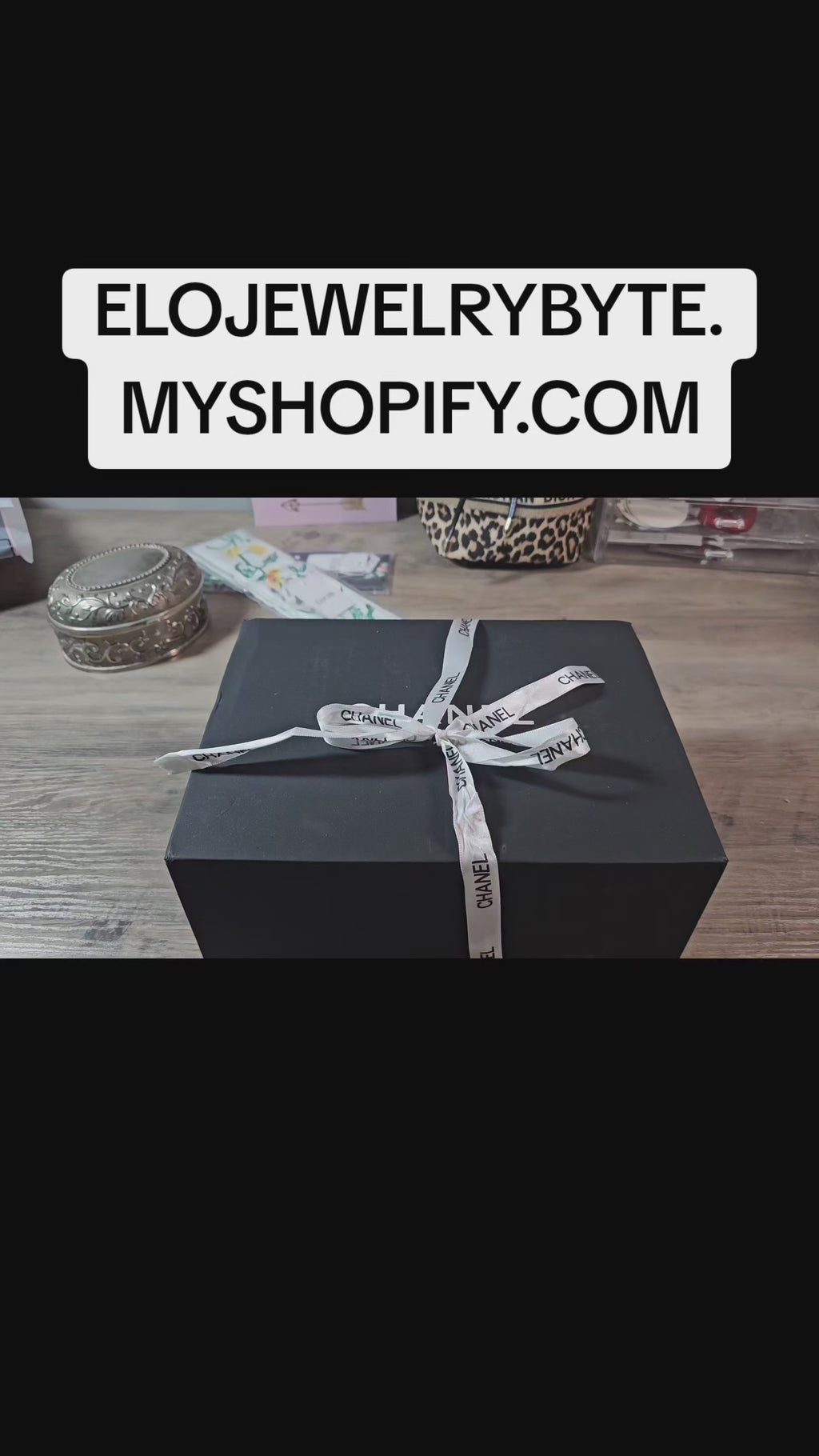 C logo Black Caviar Medium/Large Vanity New with box and dustbag