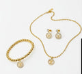 3 piece L Logo Beaded set Necklace Earrings & Bracelet