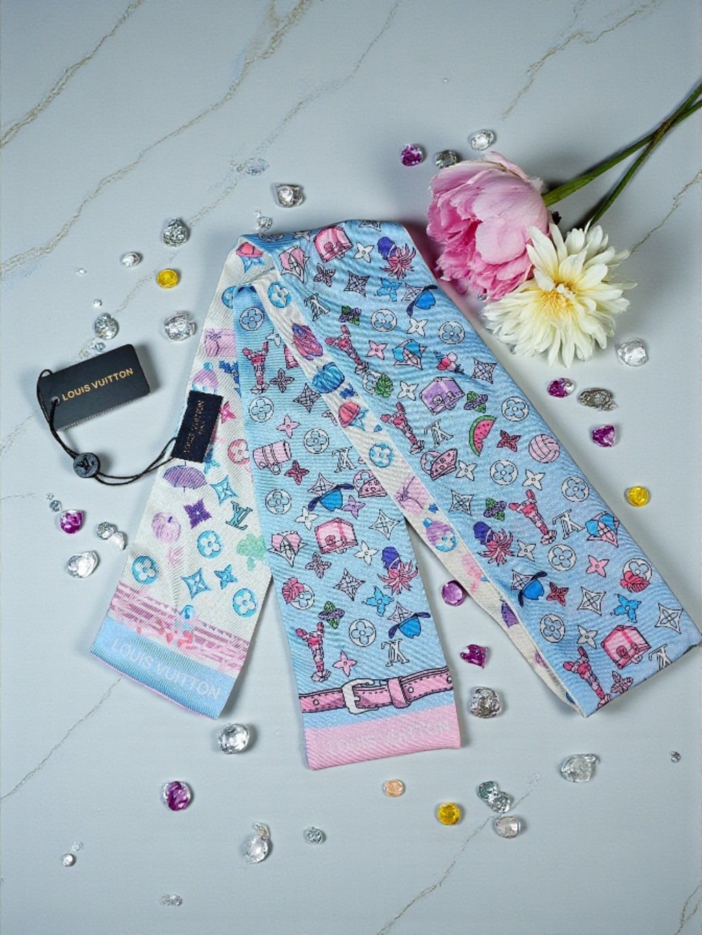 New Summer Winter LV Logo bag and hair Scarf