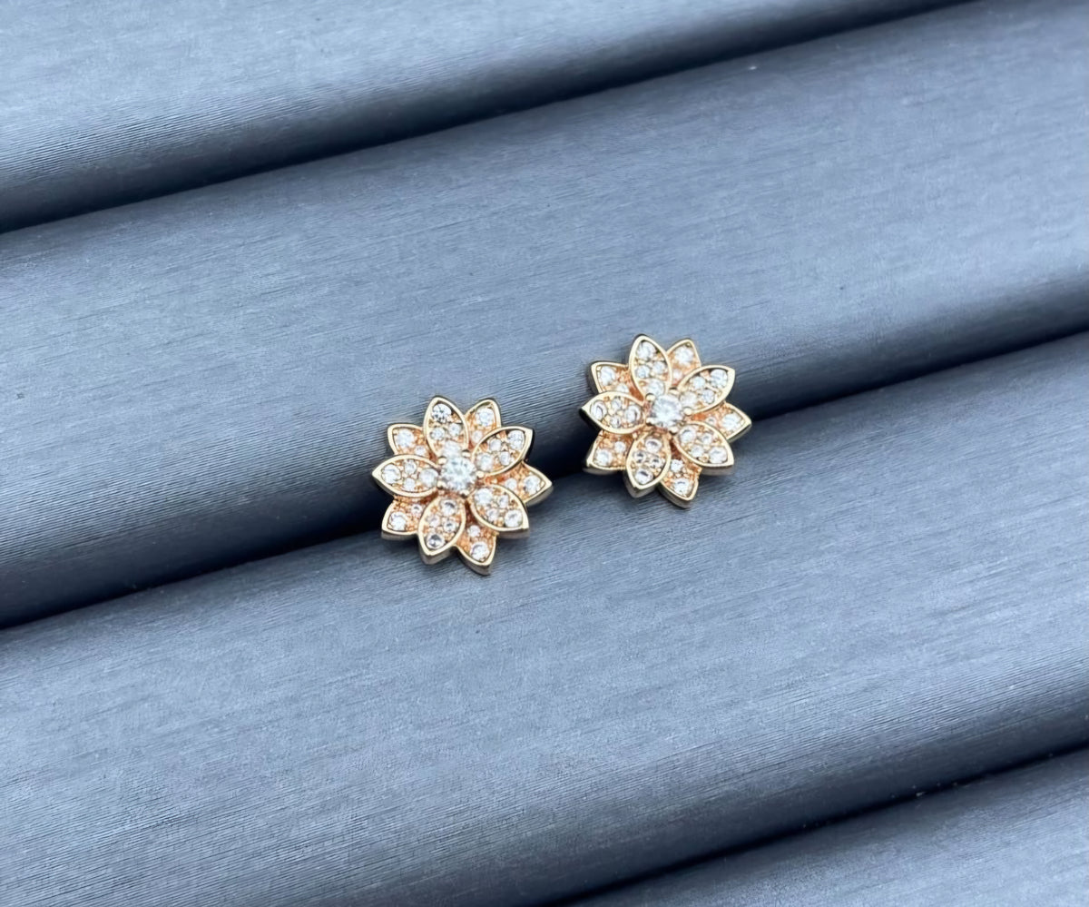 VC Pierced Stud Earrings Gold