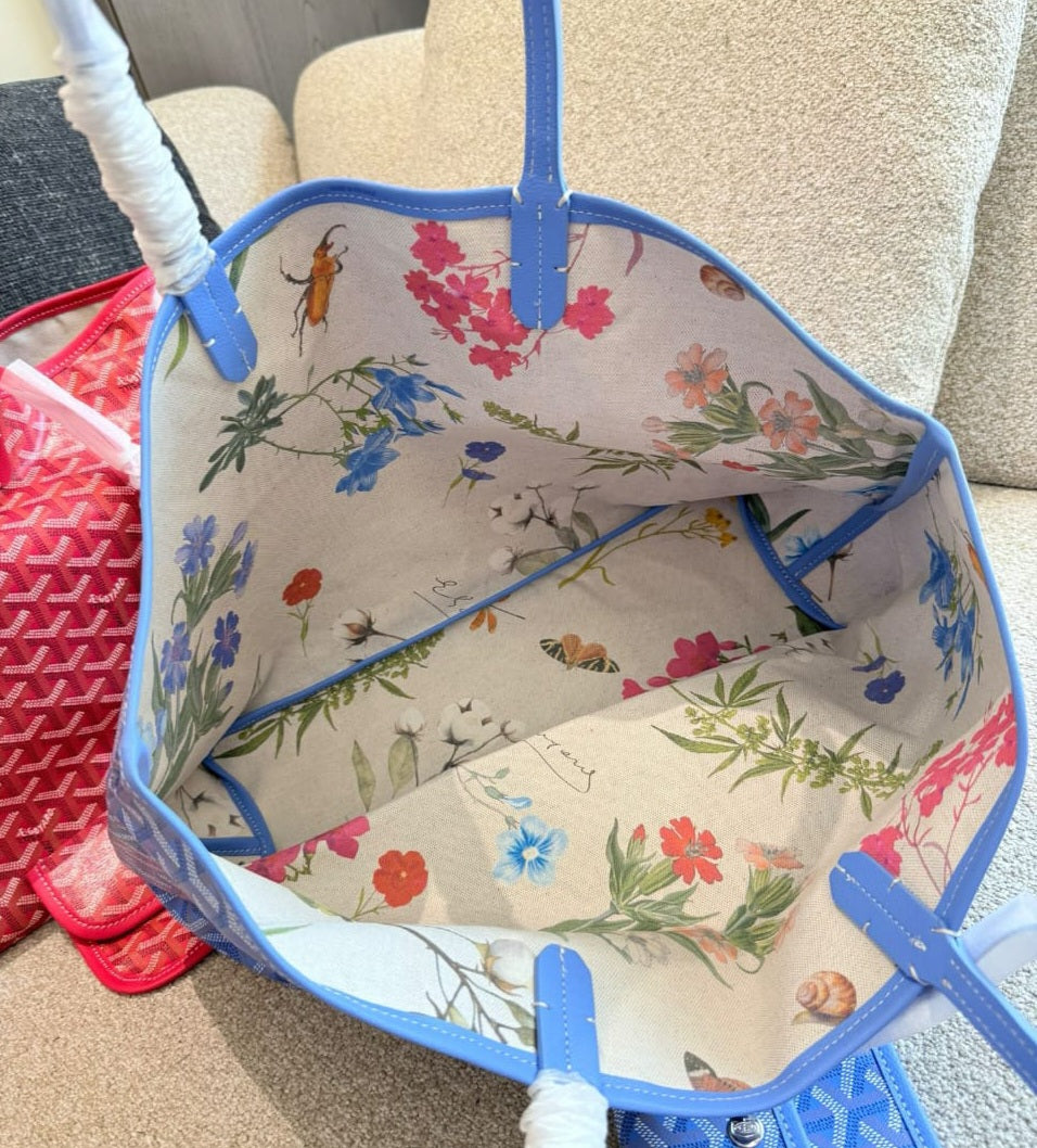 Go limited edition tote bag and pouch set Red or Blue floral
