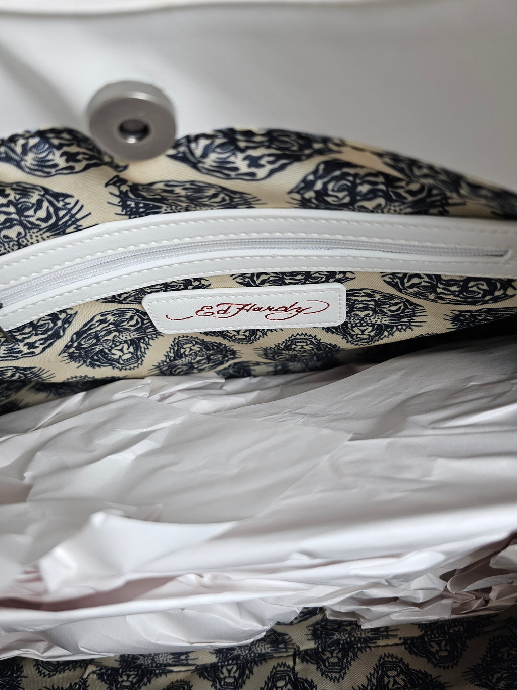 Ed Hardy Large Skull 'Love Kills' Tote Bag NWT