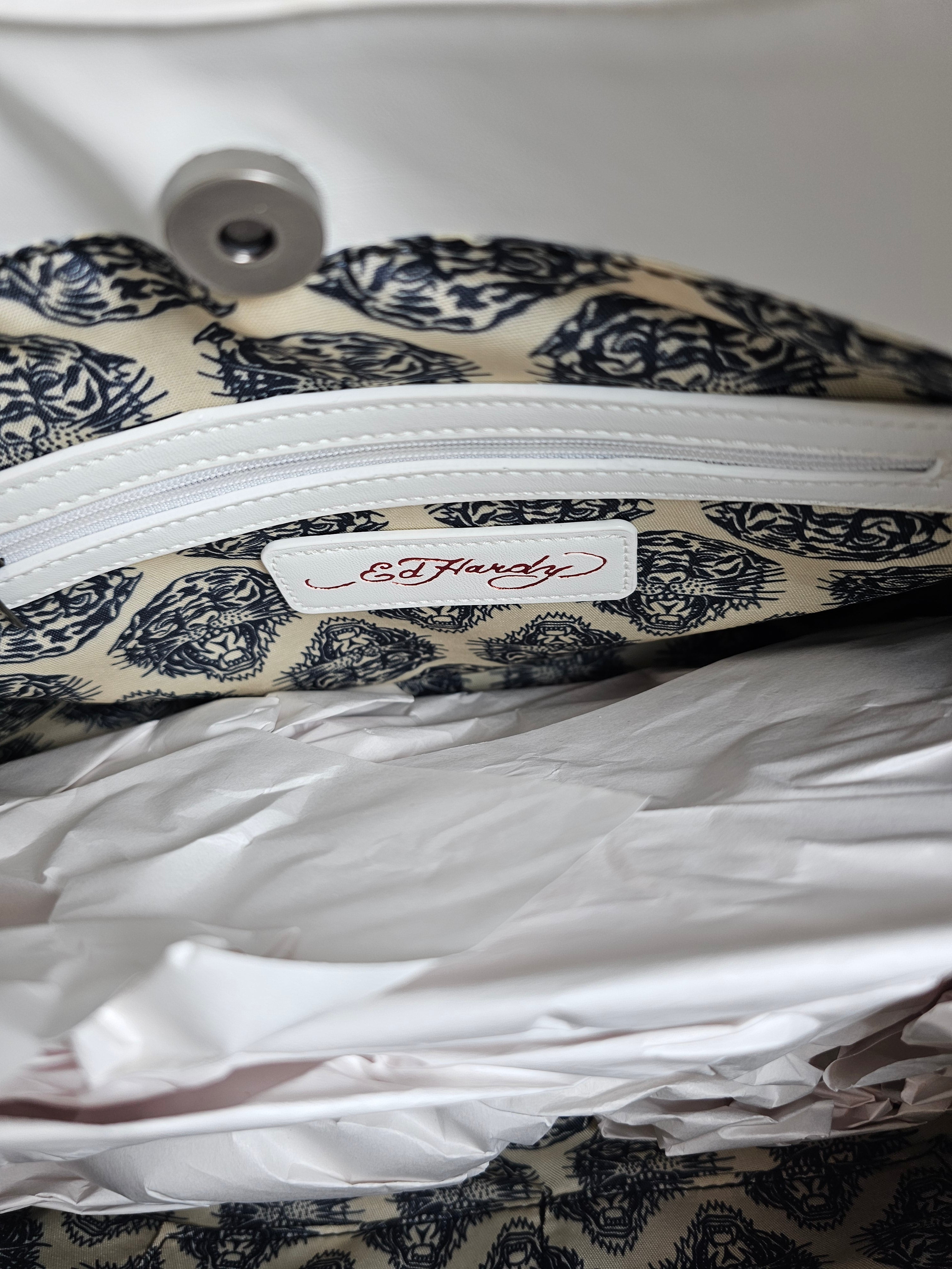 Ed Hardy Large Skull 'Love Kills' Tote Bag NWT