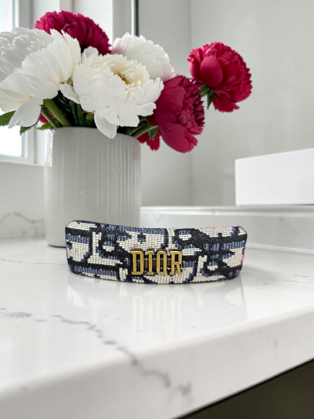 CD Logo Black and white monochrome Hair clip Barrette