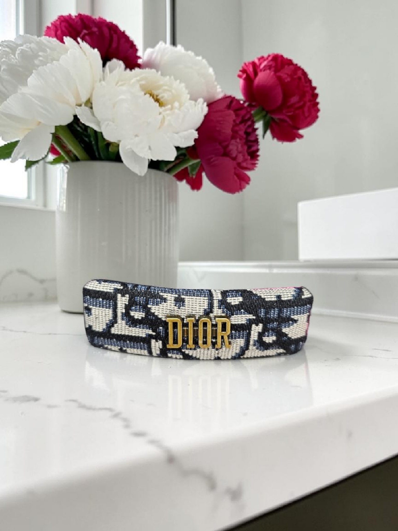 CD Logo Black and white monochrome Hair clip Barrette