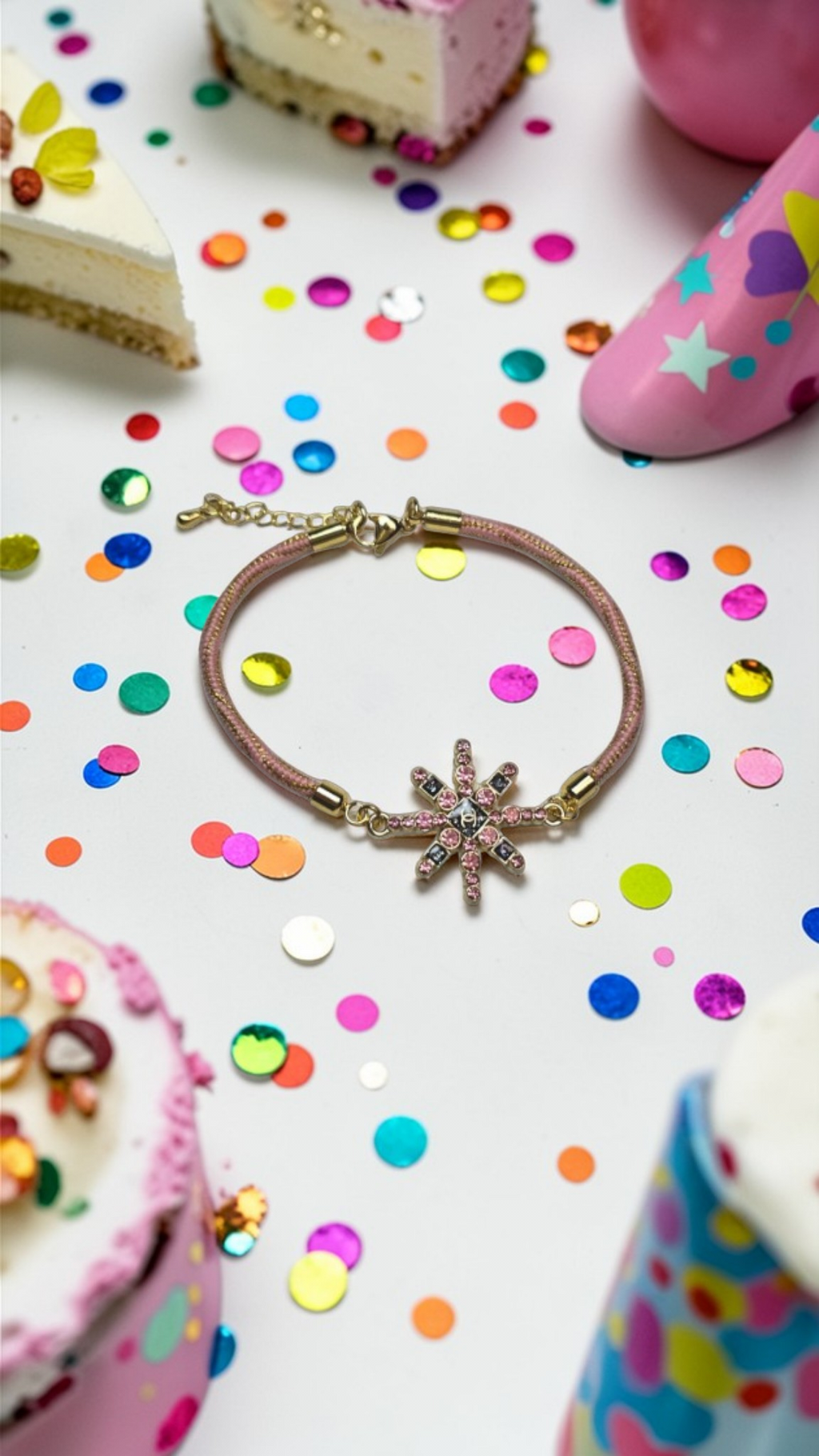 Chanel Inspired Blush Pink Starburst Bracelet NEW