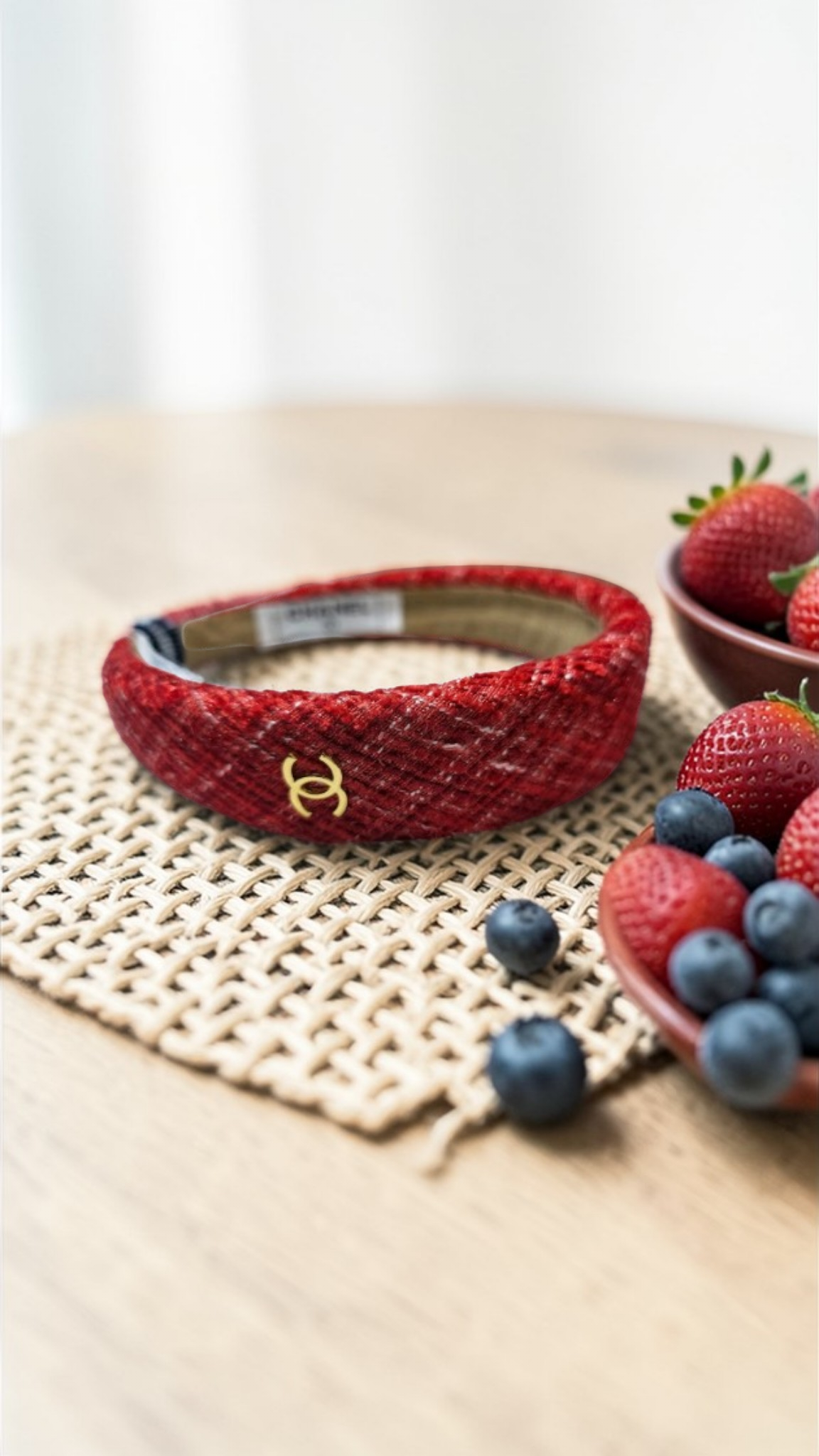 CC logo Red Tweed Headband
