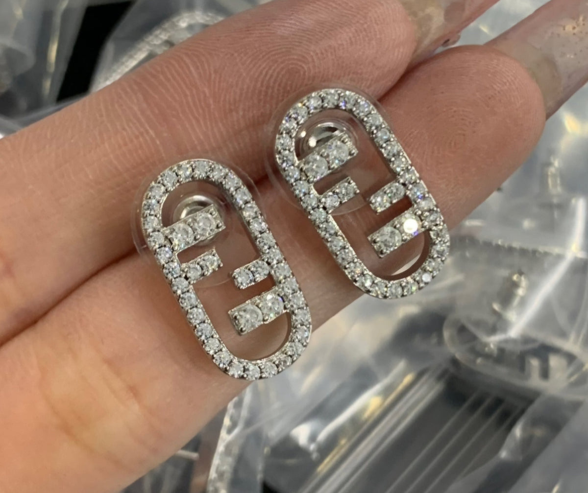 FF Logo Stud Earrings