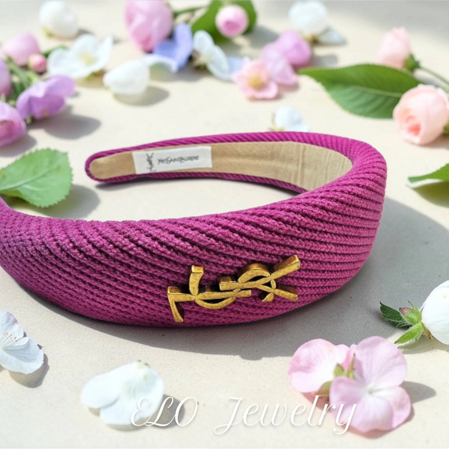 Y Logo Pink Textured charm Headband