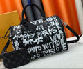 Black and White Graffiti Monogram Logo Bag