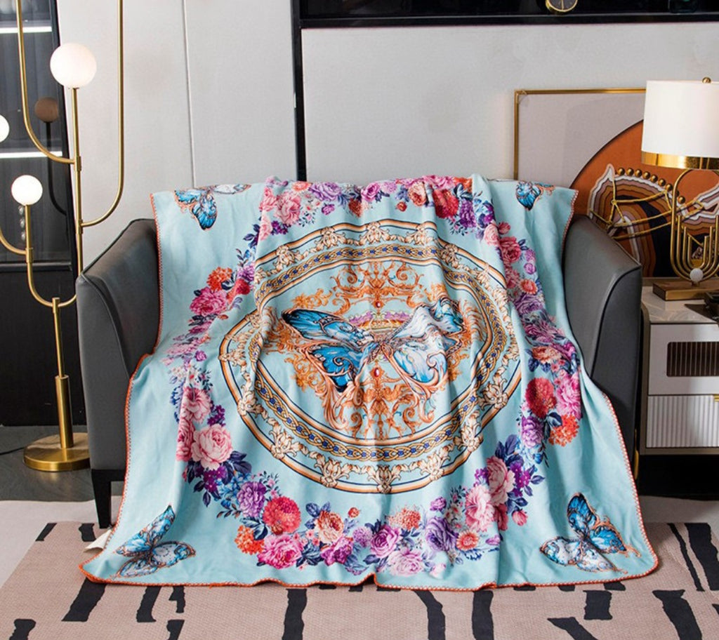 Multicolor Butterfly 🦋 logo Soft Throw Blanket