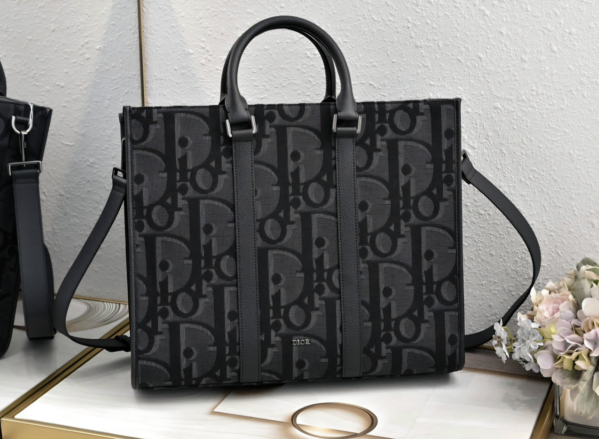 Large Black CD logo Tote bag