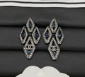 C Logo White Gold Chandelier Earrings for Pierced Ears