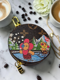 Louis Logo Vivi Round coin purse bag charm