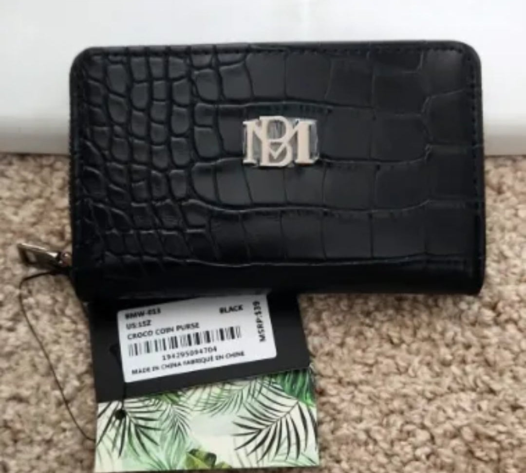 Badgley Mischka Snakeskin Patterned Vegan Leather Wallet