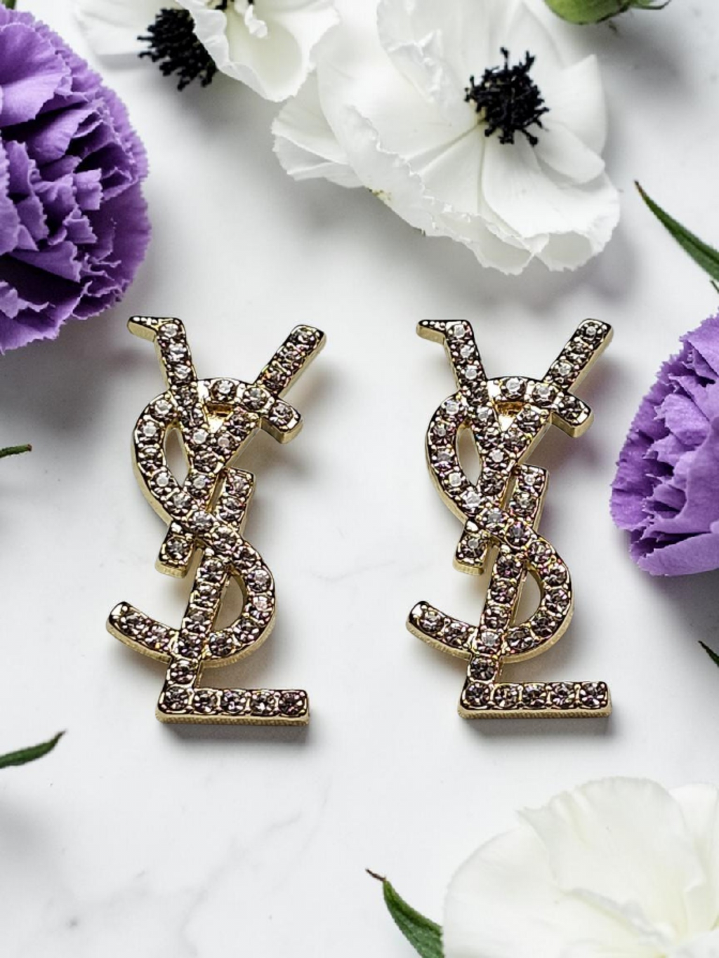 Gold logo charm Earrings