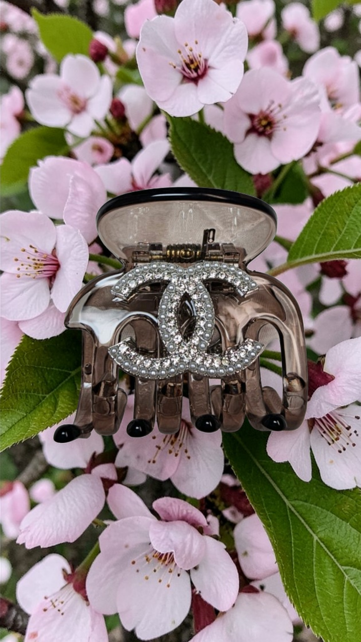 CC Logo small claw clip brown mocha