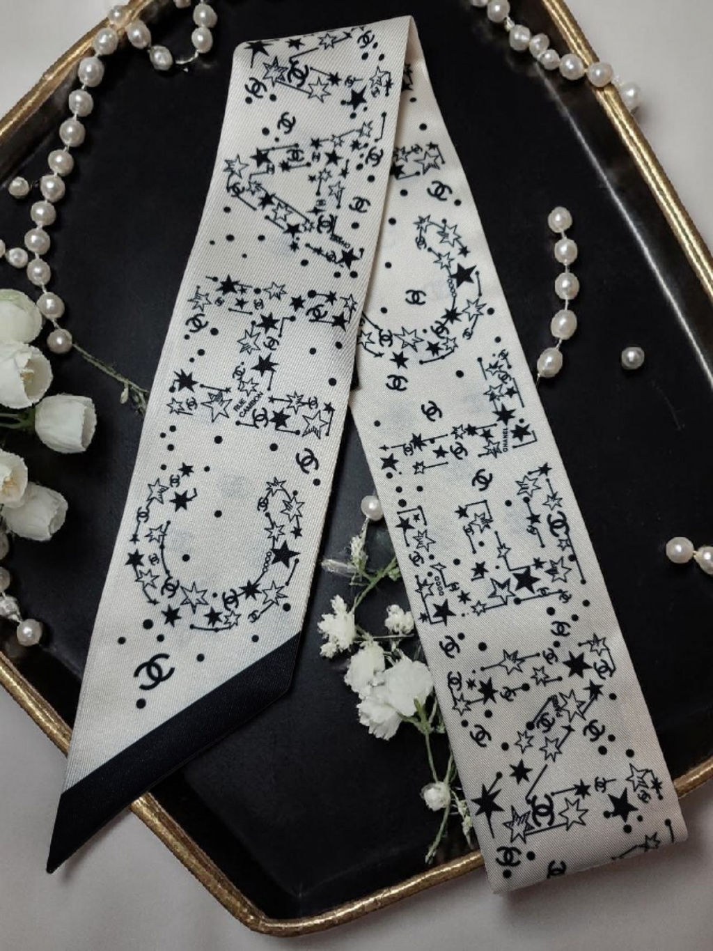 Constellations Bag/ Hair Scarf Accessory 100% Silk