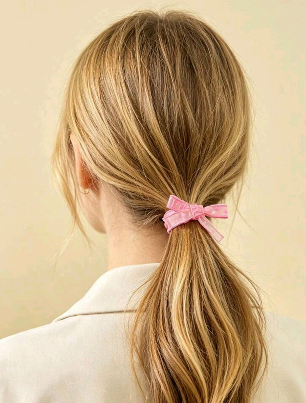 DIOR Pink Hair Tie Bow