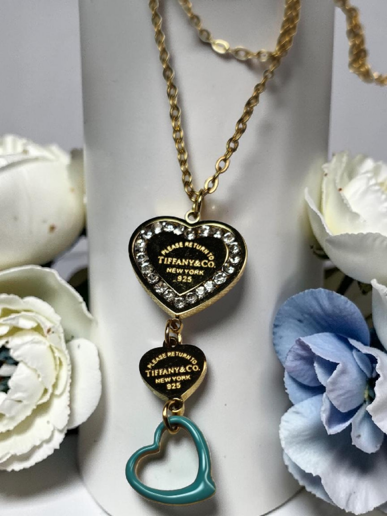 T&C Engraved Heart charm necklace