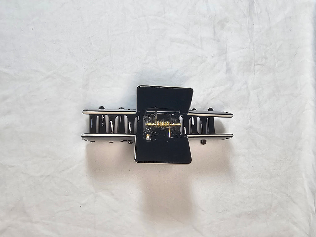 C Logo Luxury Hair Clip Black and Beige