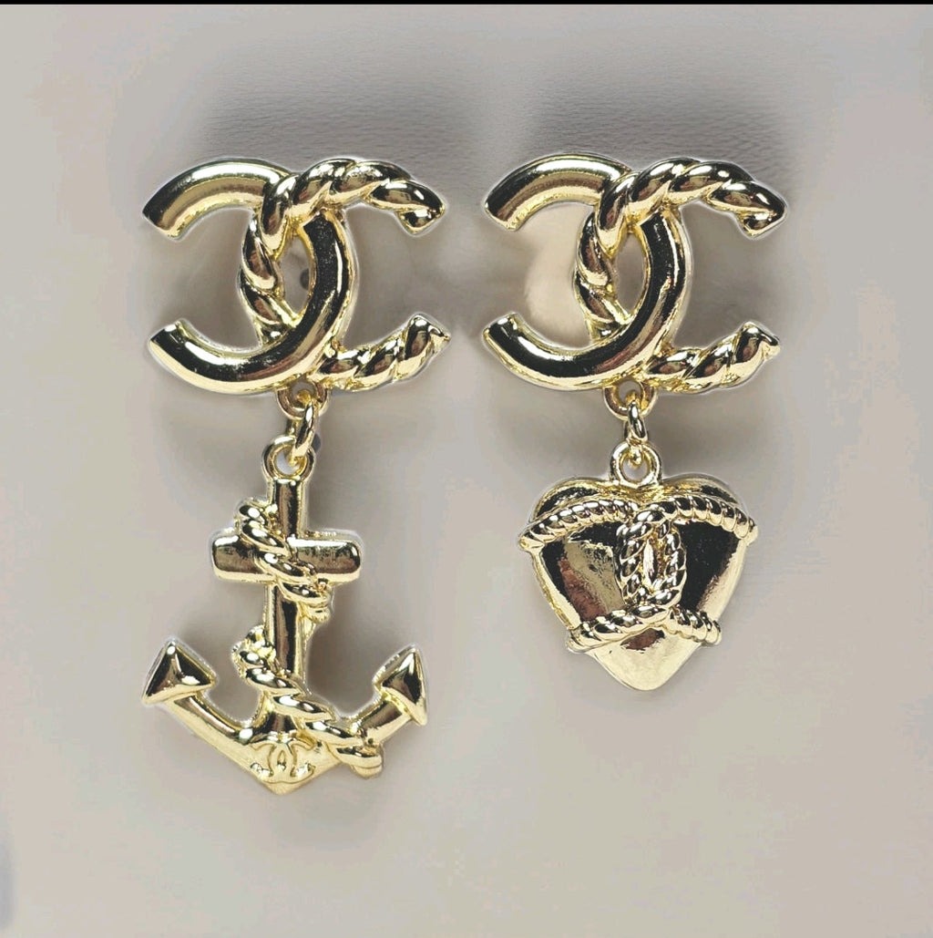 Chanel Charm Gold Nautical Themed Earrings