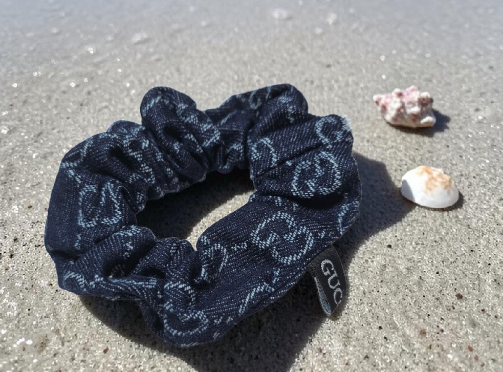 Denim GG Logo Hair Scrunchie