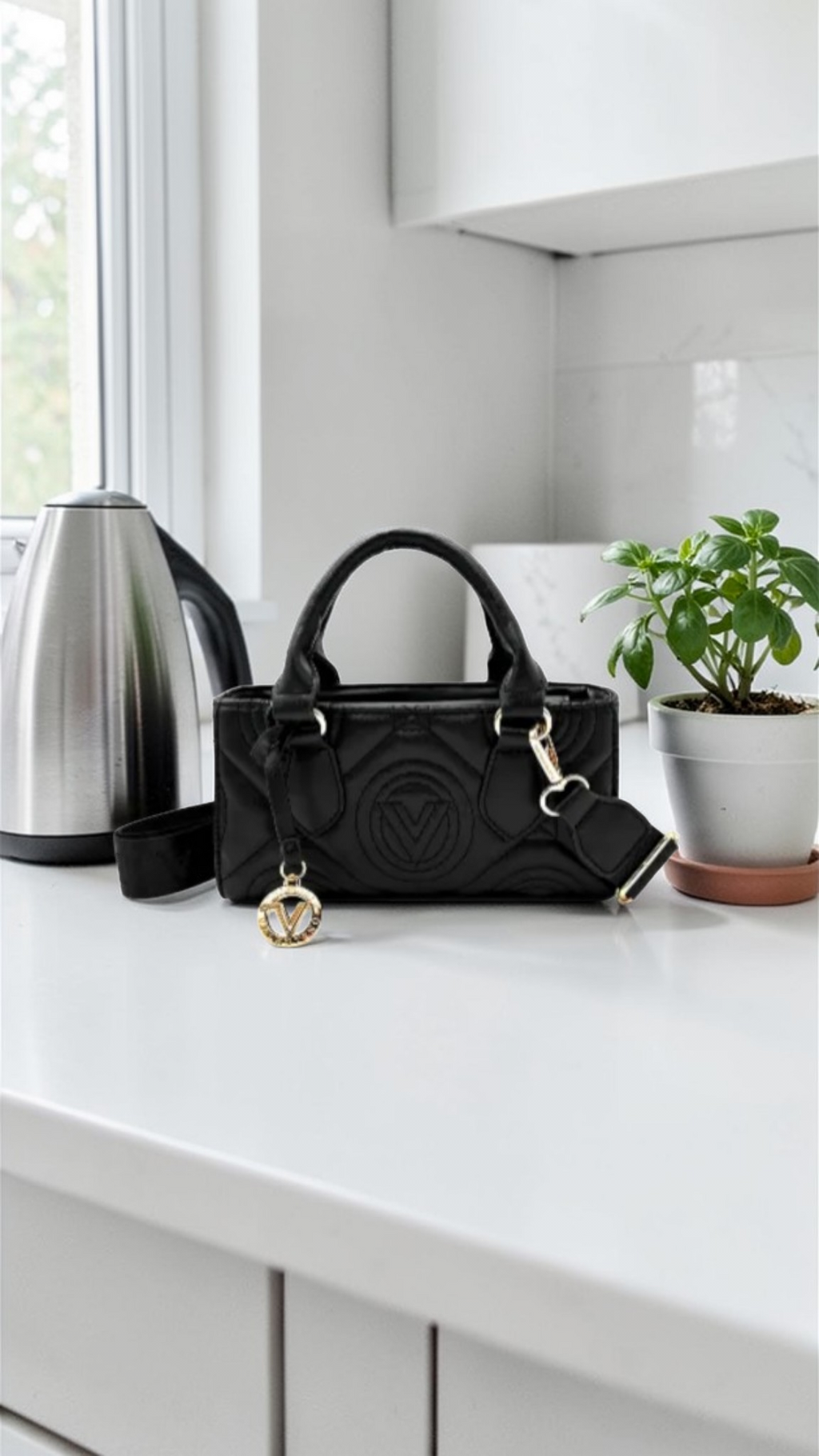 Valentino Orlandi Vegan Leather Crossbody Tote w/ guitar strap NWT