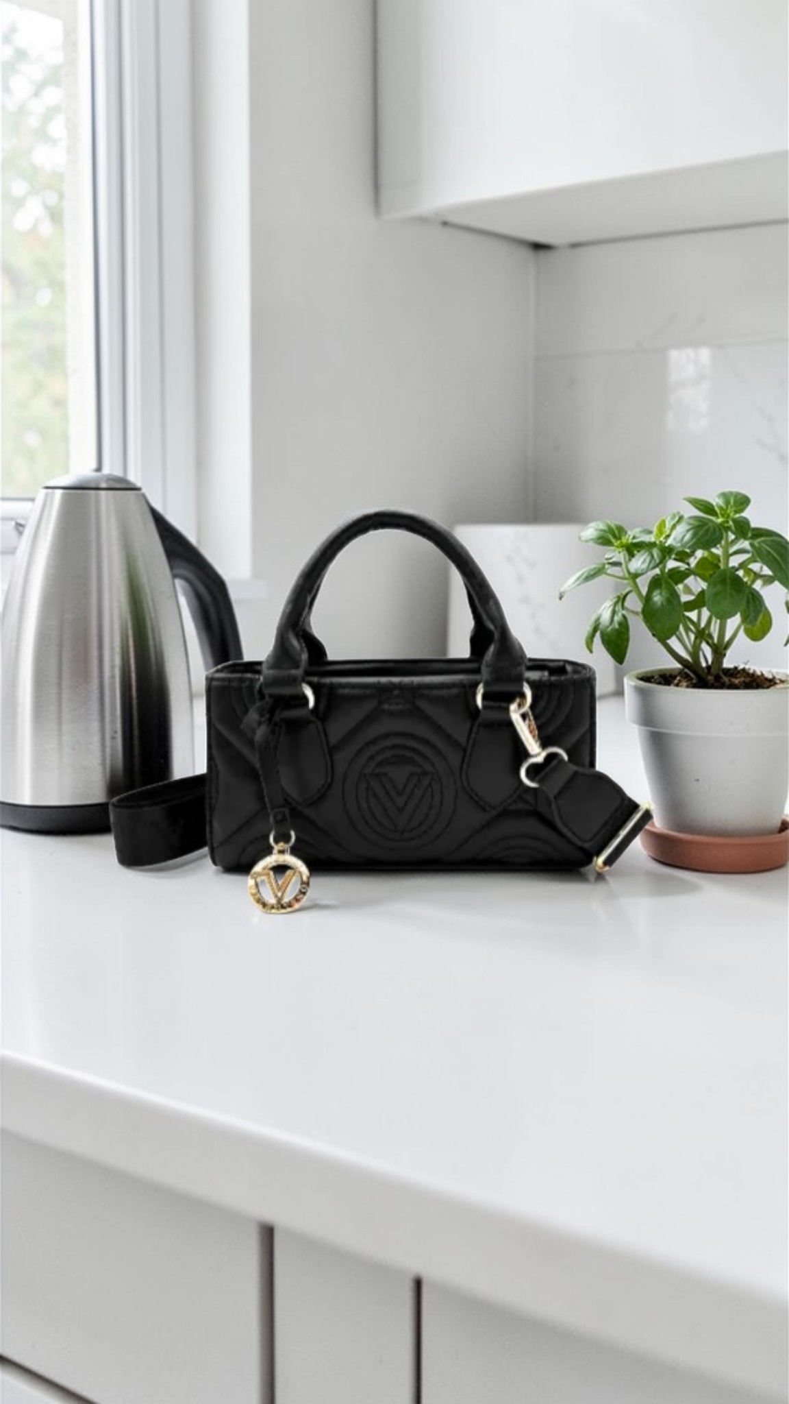 Valentino Orlandi Vegan Leather Crossbody Tote w/ guitar strap NWT