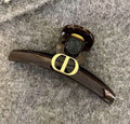 CD Golden Logo Large Hair Clip in Black or Brown