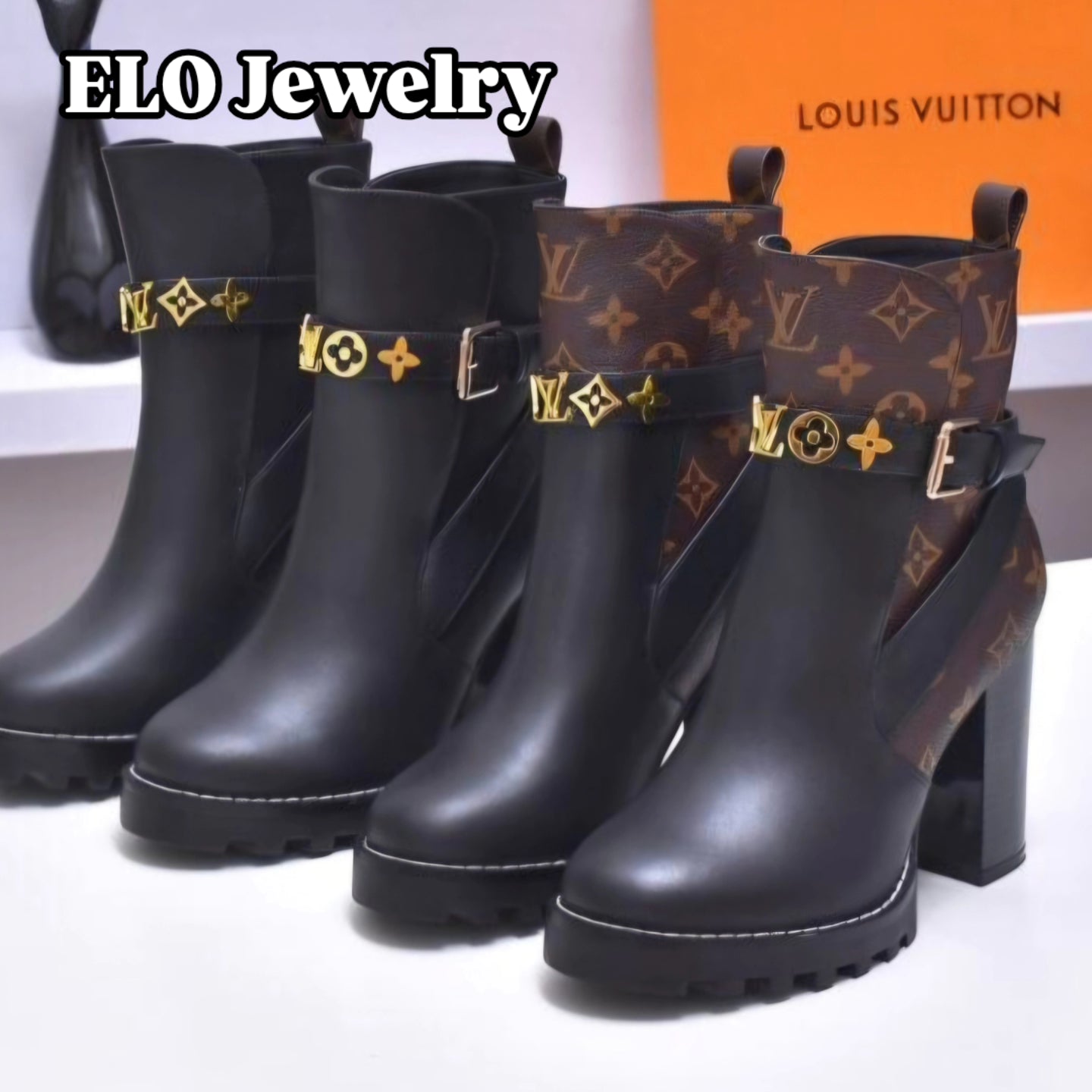 L logo High-Ankle Boots