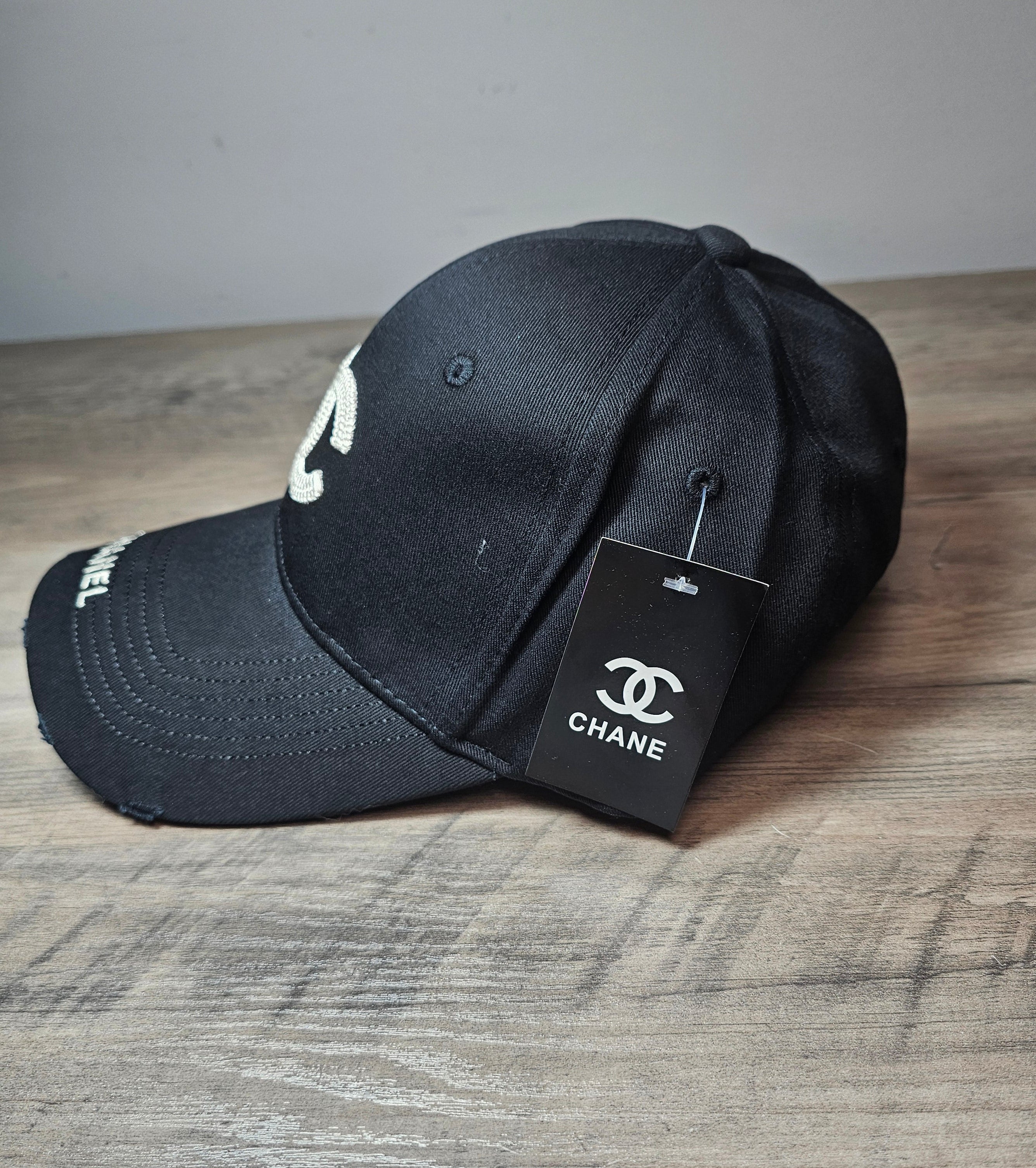 Black CC Baseball Cap Unisex Black and White