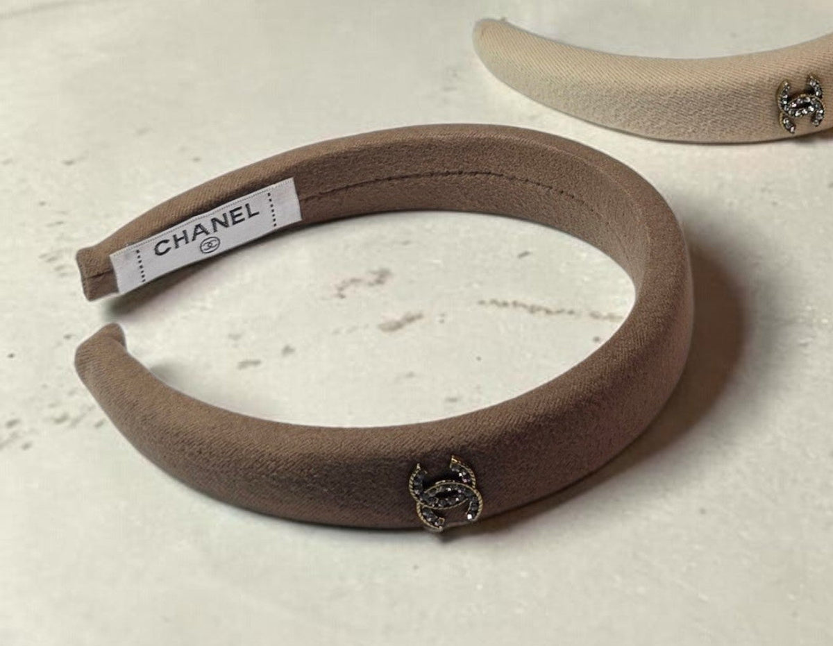 C Logo Sueded Brown Headband