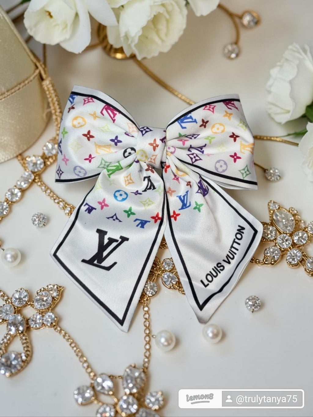 Louis x Murakami Logo 100% Silk Hairbow