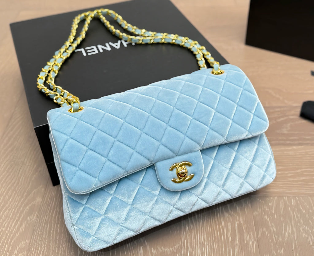 C Logo Velvet Single Flap Bag/ Crossbody