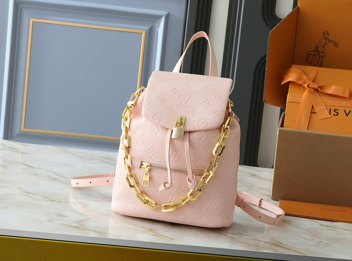 L logo Pink bucket Back Pack
