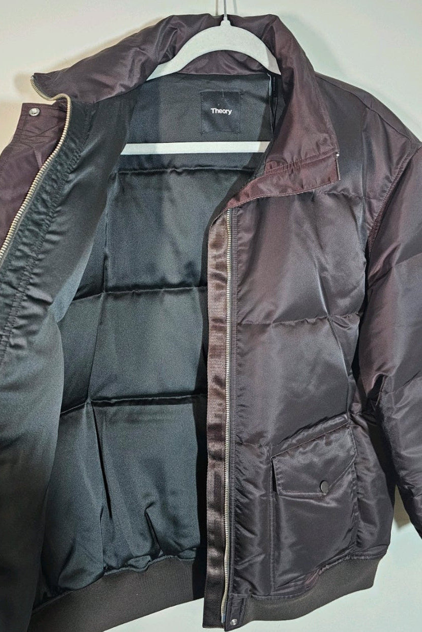 Theory Puffer Coat Mink Brown Size Large Women's