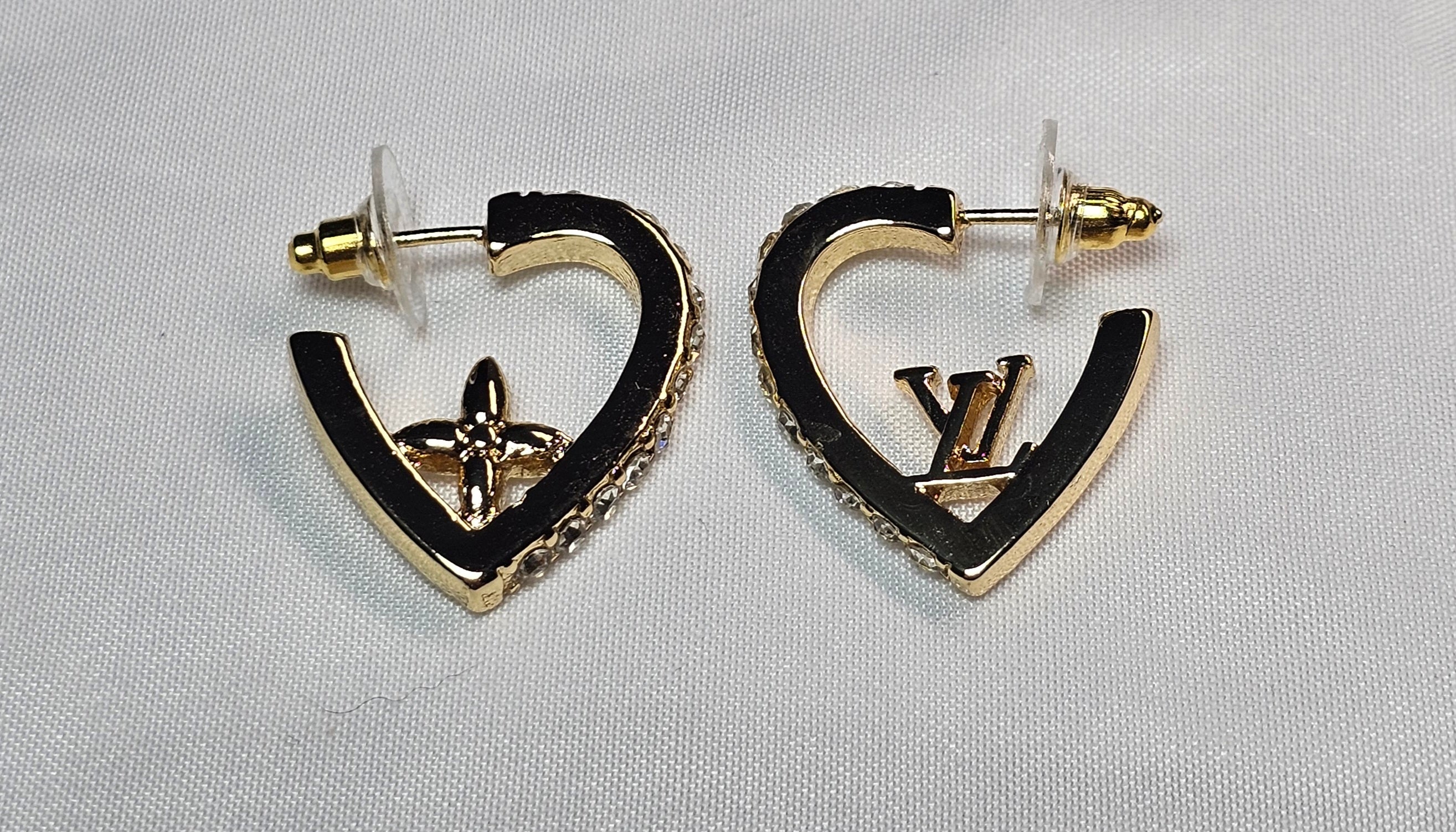 L Logo Gold plated Heart Hoop earrings