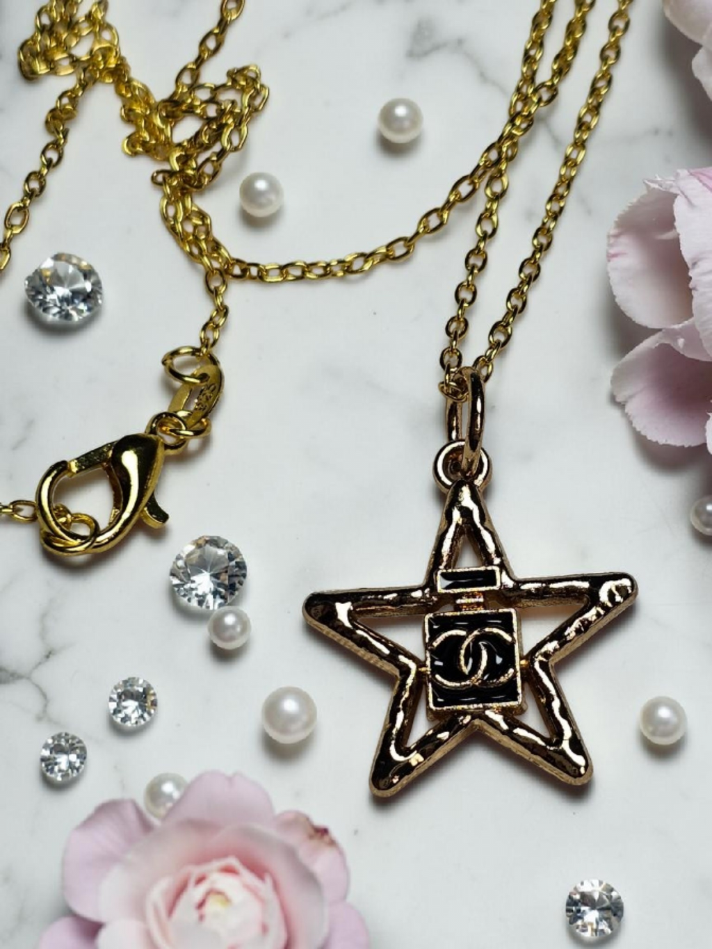 CC Logo Star charm with chain necklace