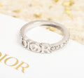 CD Logo Gemstone Band Ring