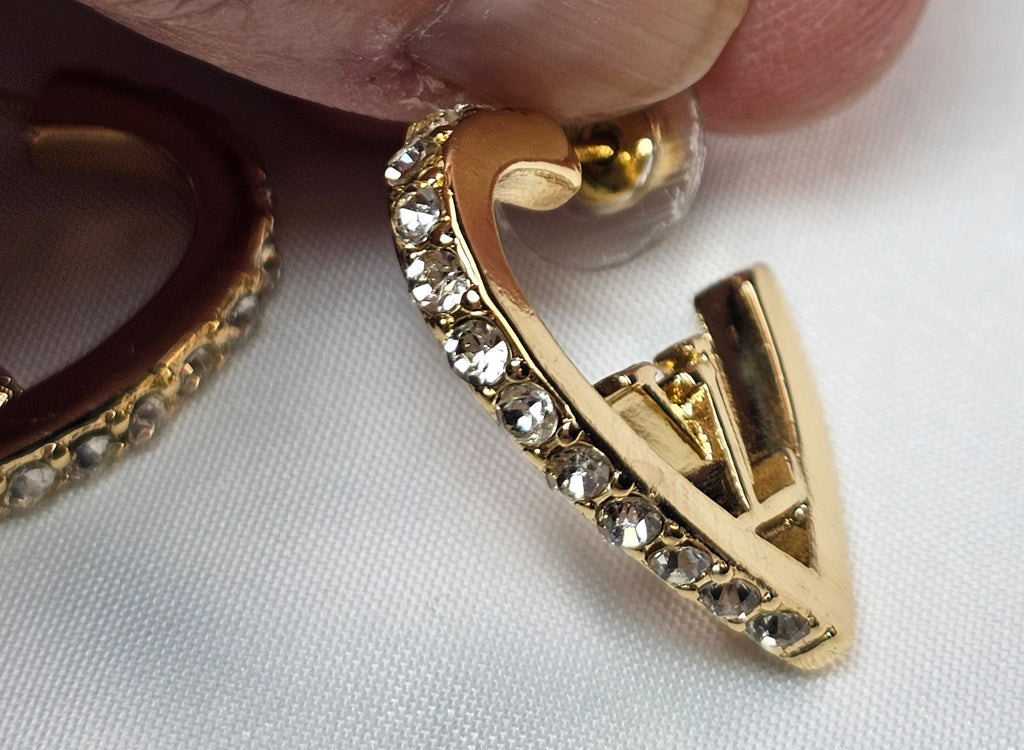 L Logo Gold plated Heart Hoop earrings